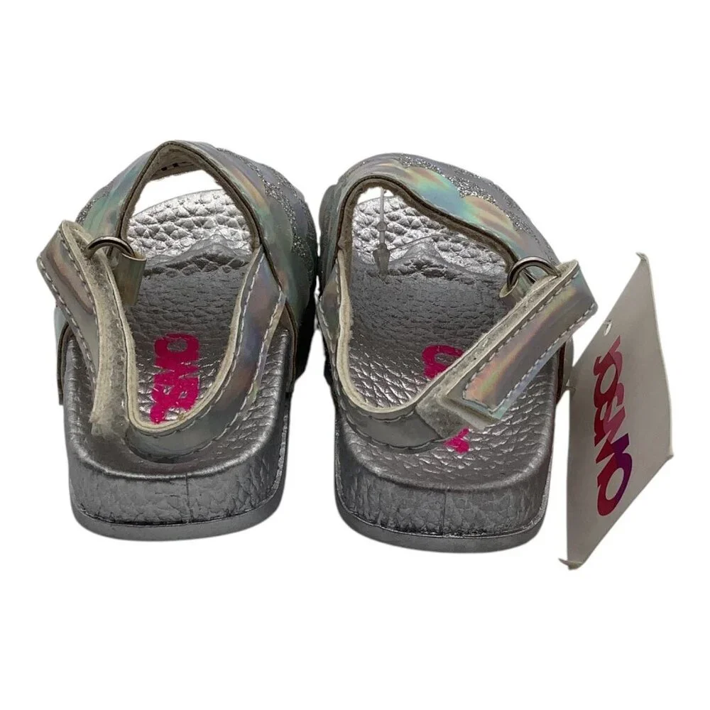 Josmo Baby Girls Silver Glitter Fish Scales Sandals Size 1 Adjustable Strap‎